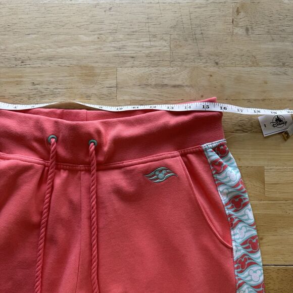 Disney Cruise Line Elastic Drawstring Waist Sweatpants Women L Coral - Picture 4 of 11